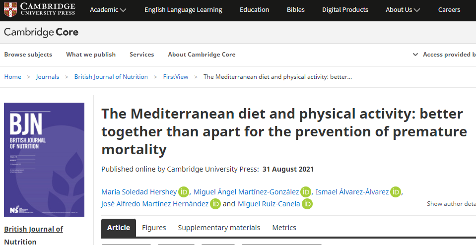 Imagen de la revista British Journal of Nutrition