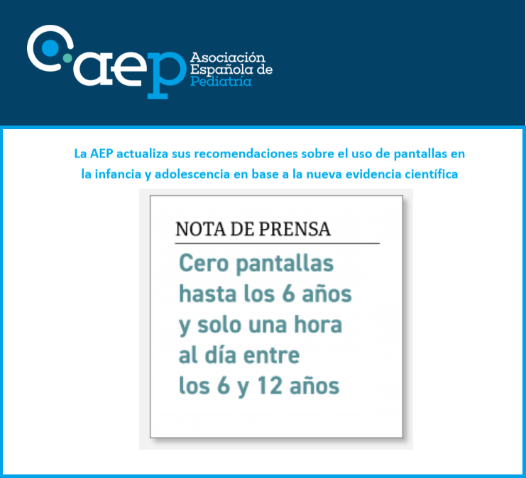 Imagen Recomendaciones uso pantallas AEP 